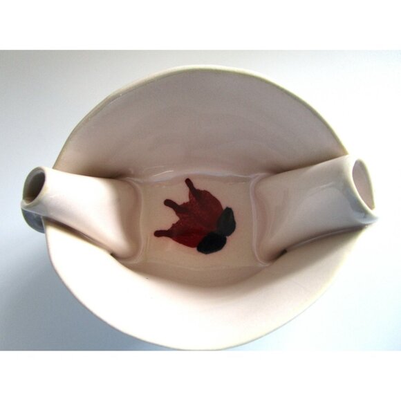 Vintage Hilborn Pottery Signed Floral Tulip Pinch bowl trinket candy dish Canada - Picture 6 of 9
